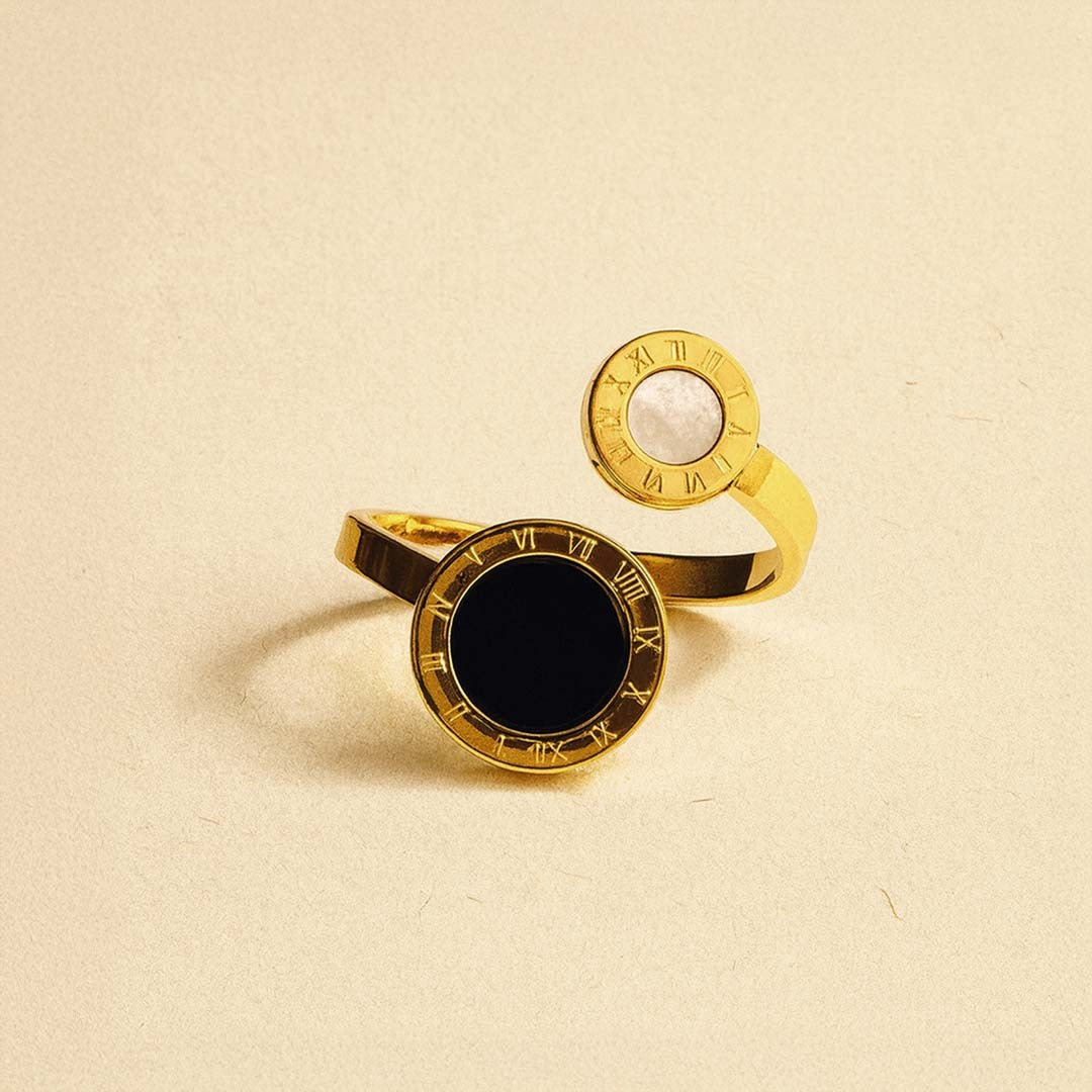 Roman Eclipse Adjustable Couple Ring for Women - Amalfa