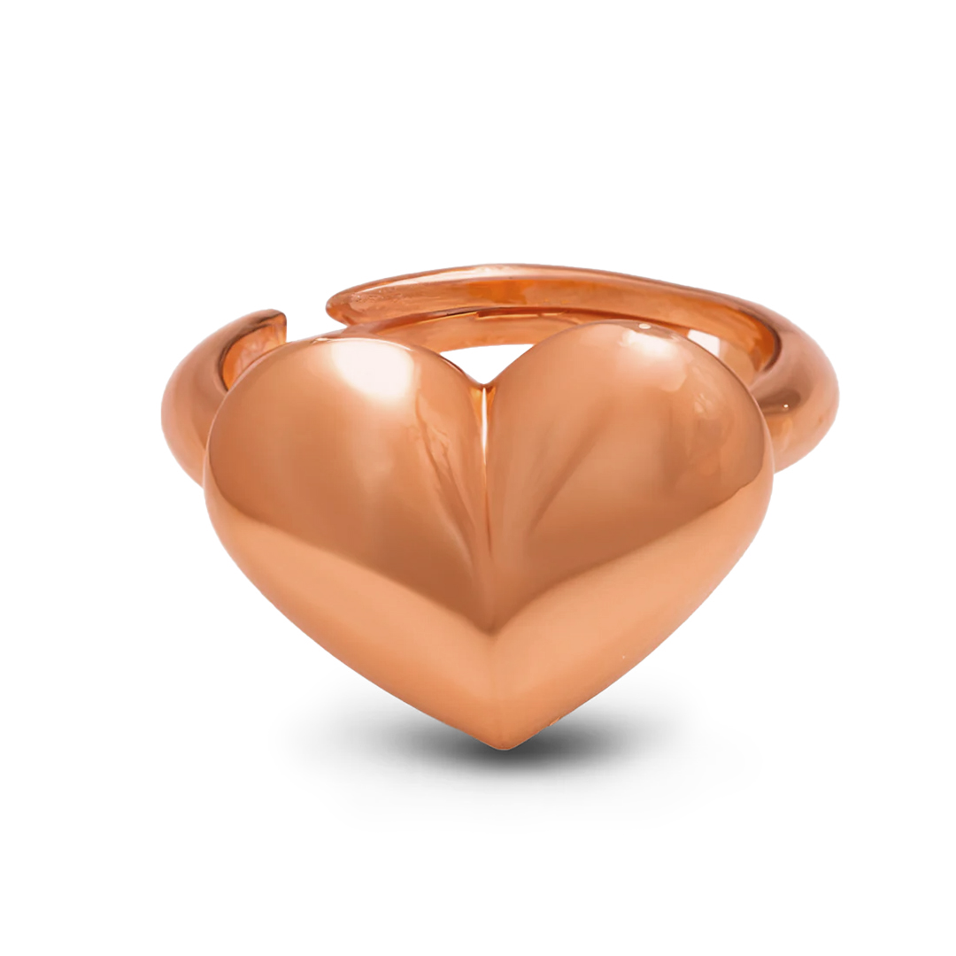 rose gold ring with heart shape