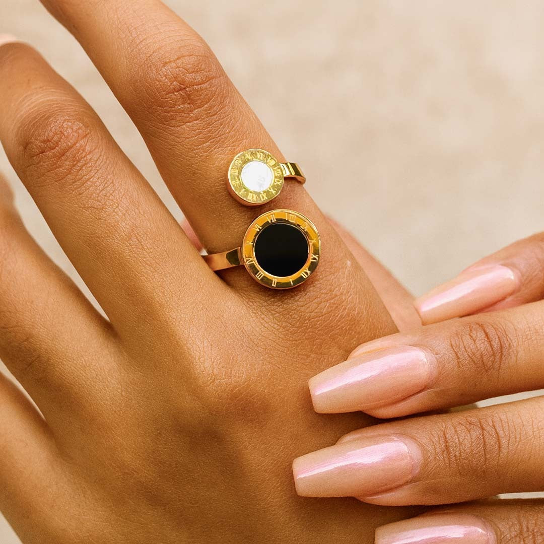 Roman Eclipse Adjustable Couple Ring for Women - Amalfa