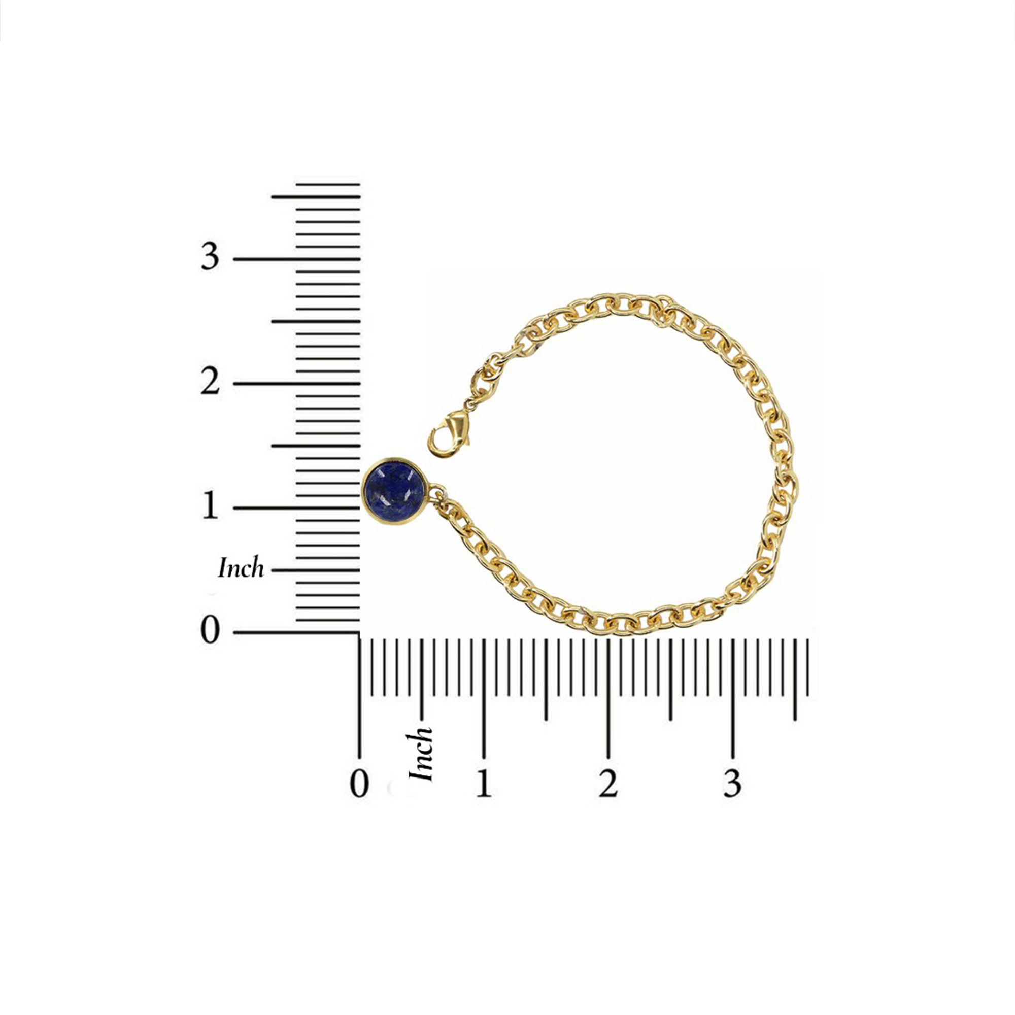 Gold bracelet with a blue gemstone