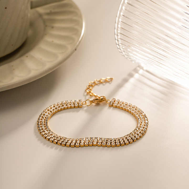 Clara Gold Zircon Tennis Bracelet for Women - Amalfa