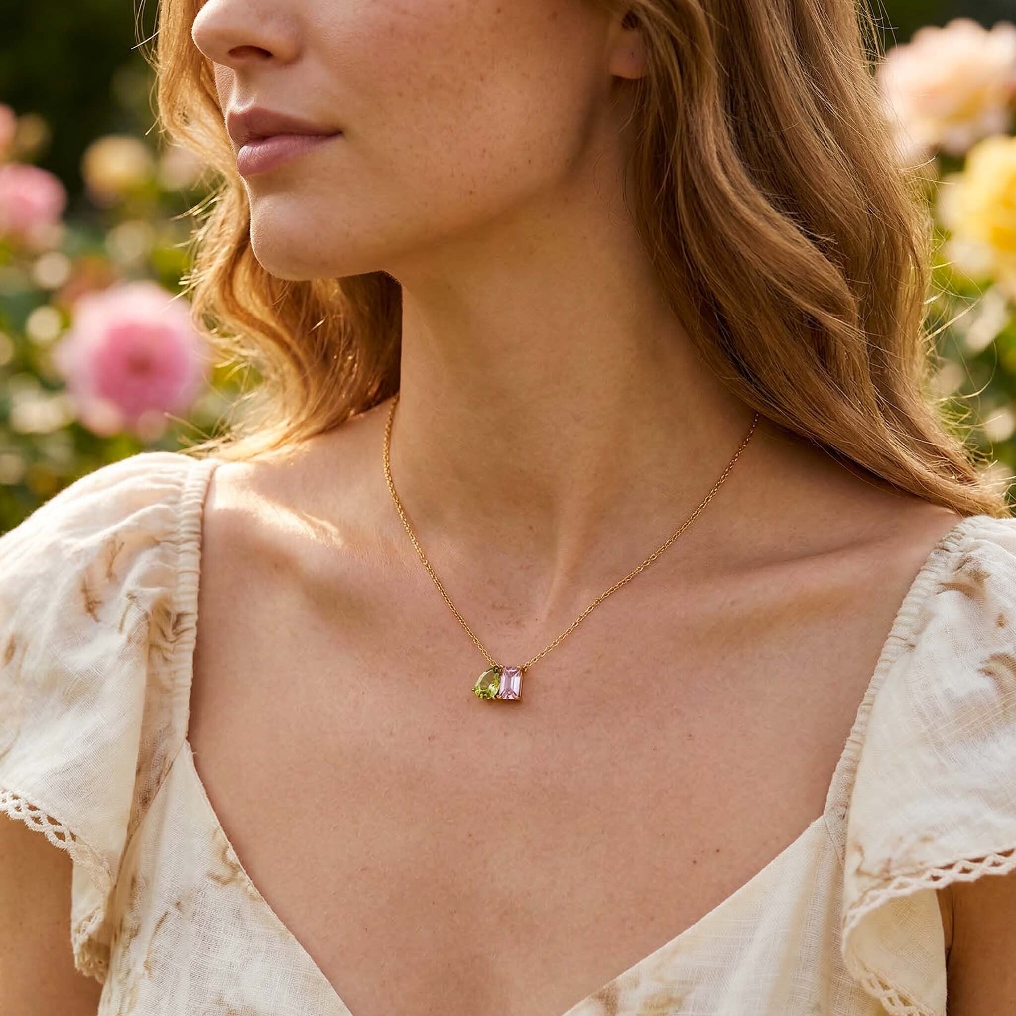 Tia Multi Gem Stone Necklace for Women