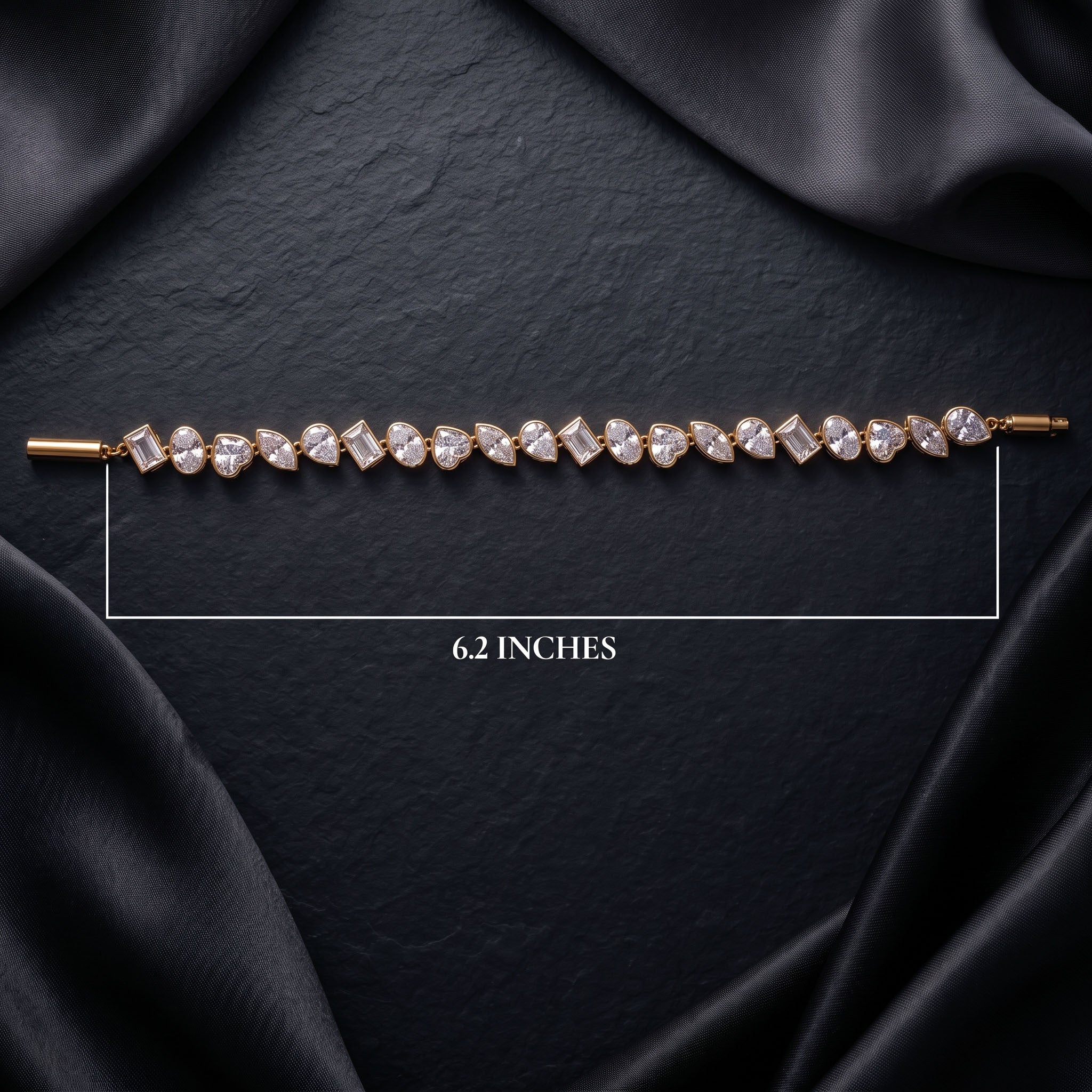 Vaelora Gold Bezel Tennis Bracelet