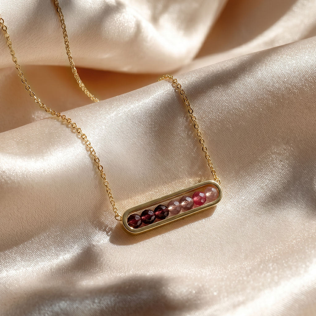 Vina Gold Bead Bar Necklace For Women