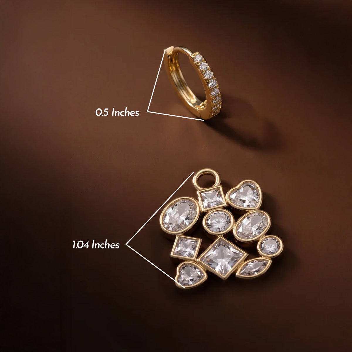 Virelle Bezel Drop Earrings Plus Pendant