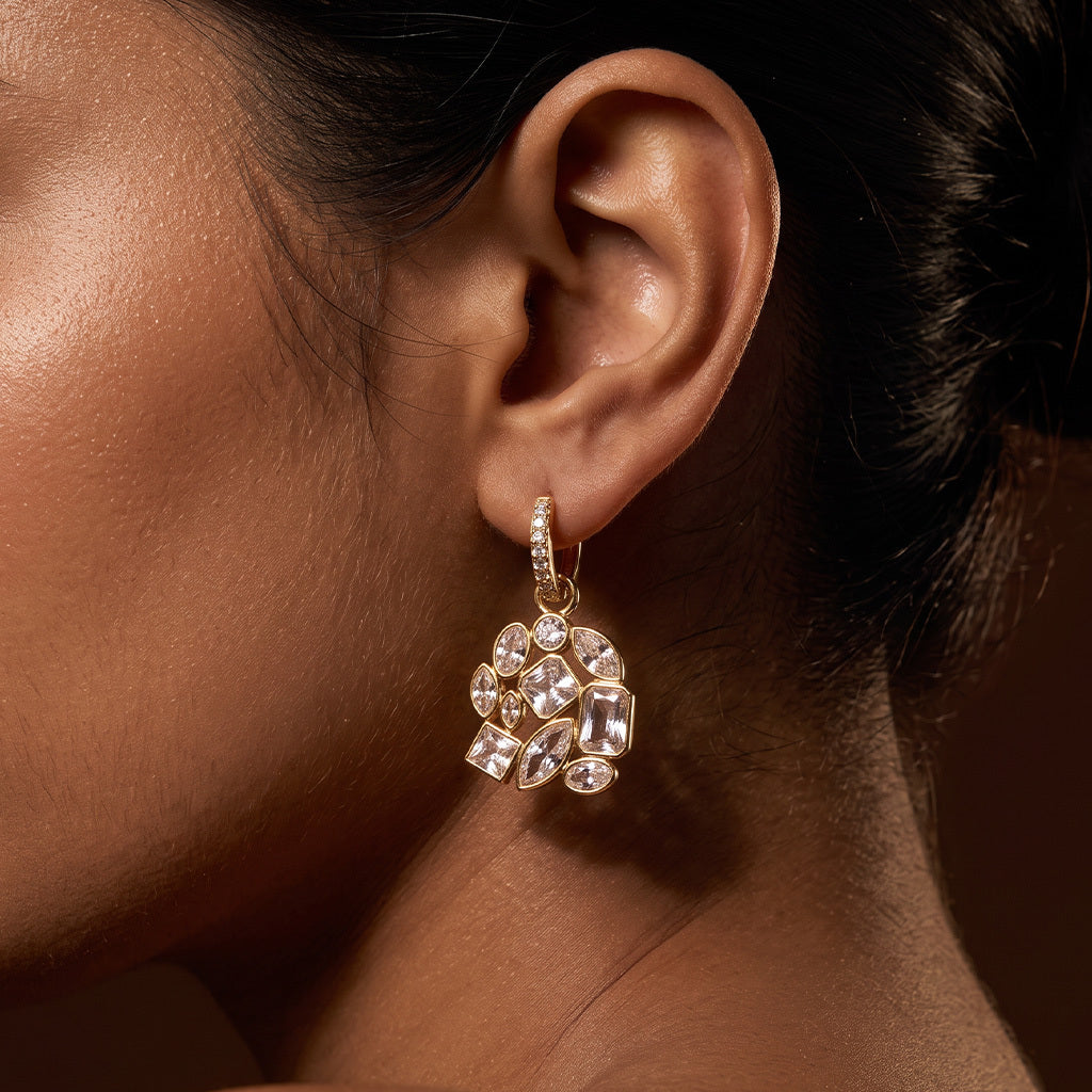 Virelle Bezel Drop Earrings Plus Pendant
