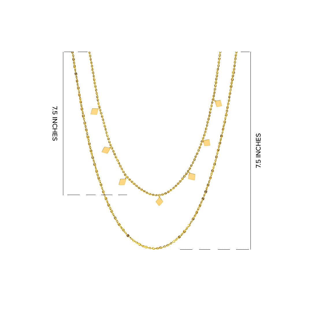 Double Layer Charm Necklace in 18K Gold Plating