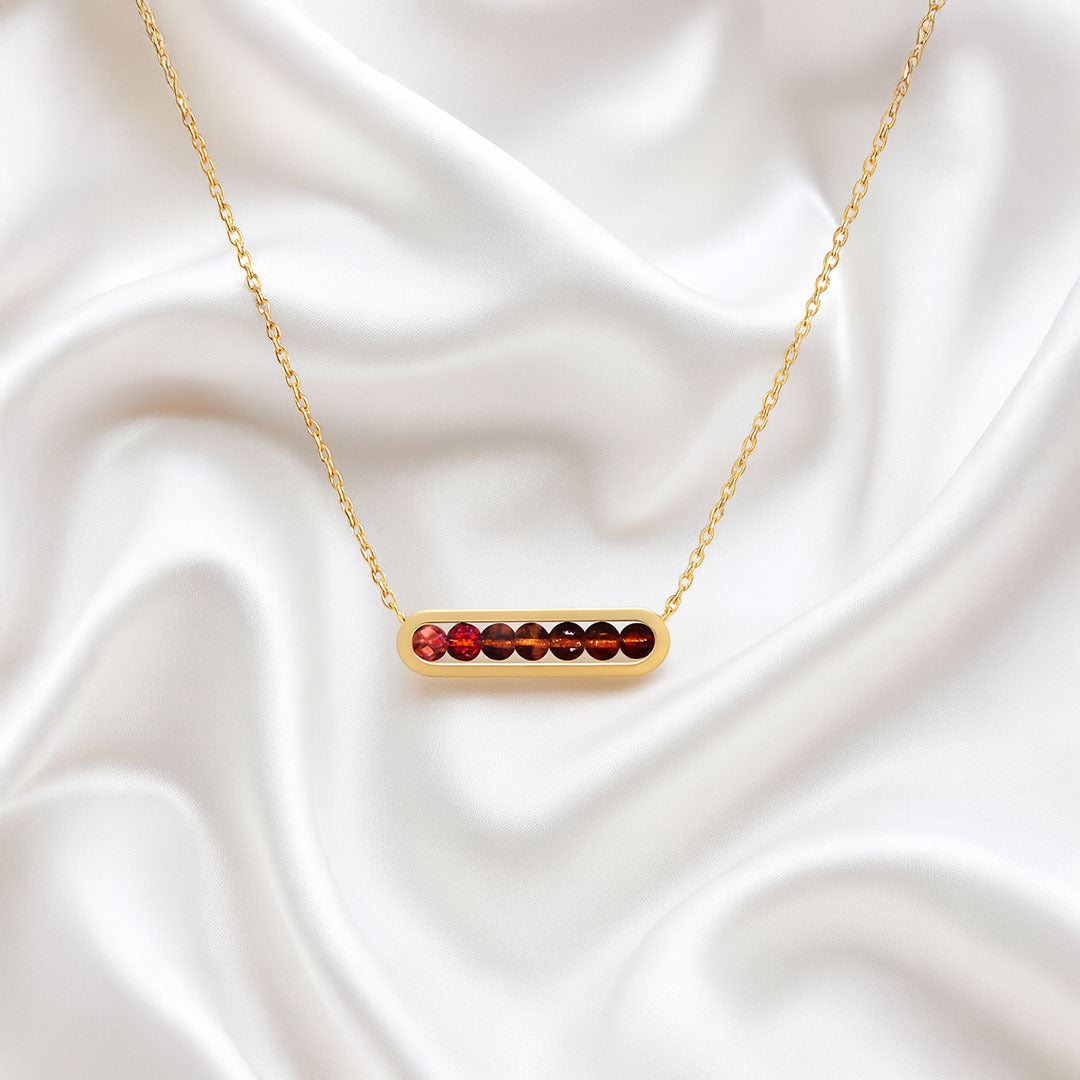 Vina Gold Bead Bar Necklace