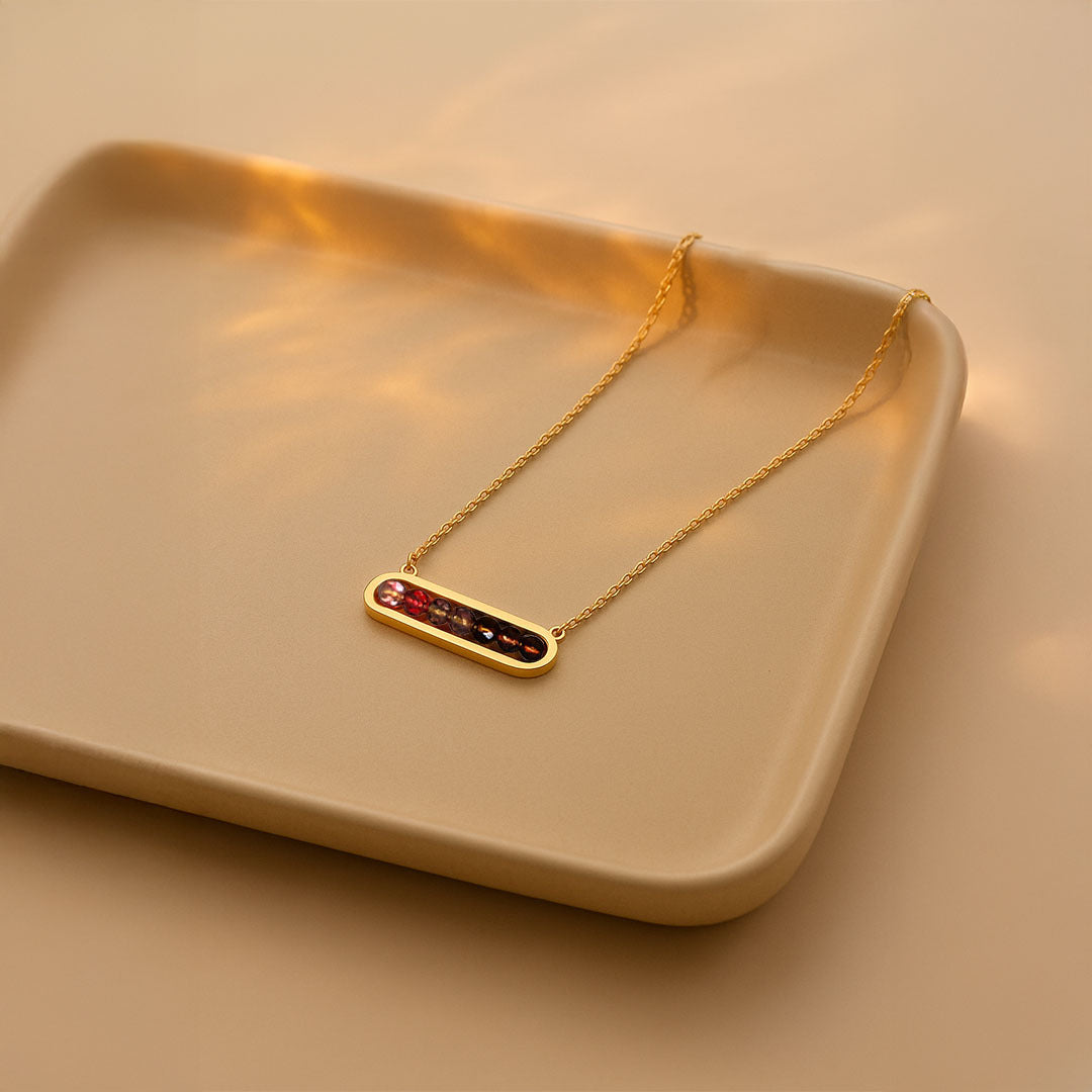 Vina Gold Bead Bar Necklace