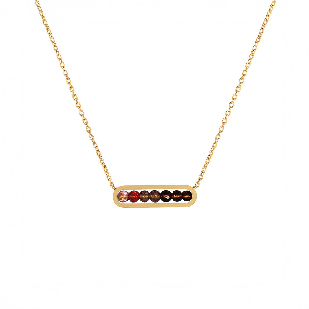 Vina Gold Bead Bar Necklace