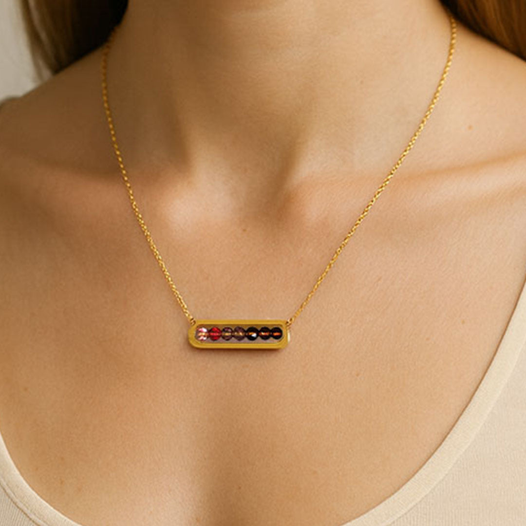 Vina Gold Bead Bar Necklace