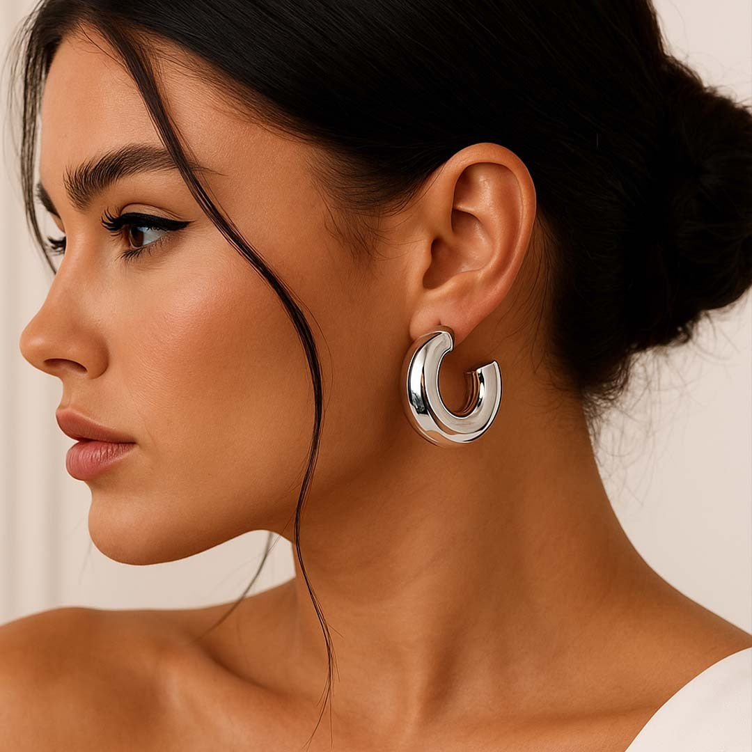 Matilda Halo Gold Hoop Earrings - Amalfa