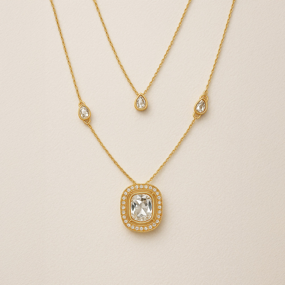 Gold necklace with a pendant