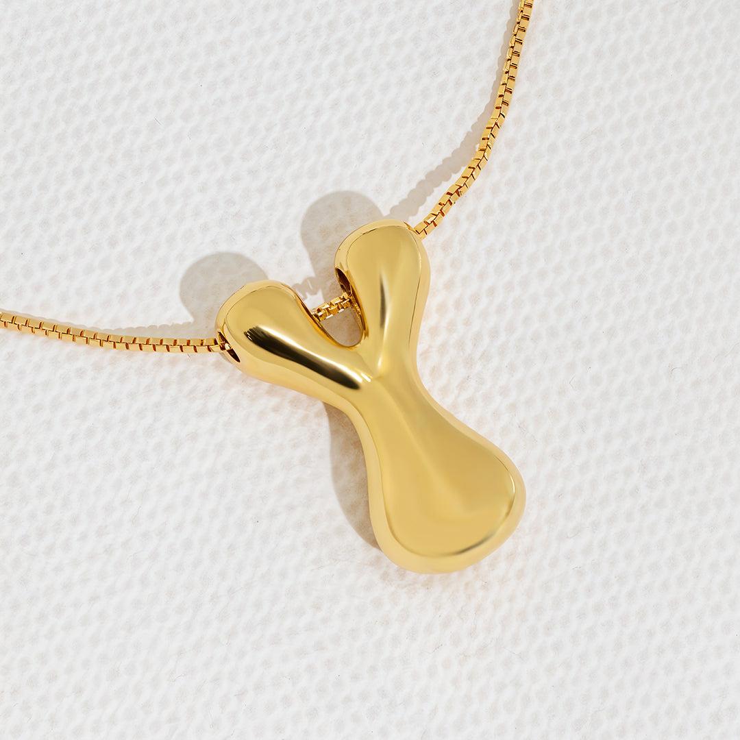 Hana Bubble Initial necklace