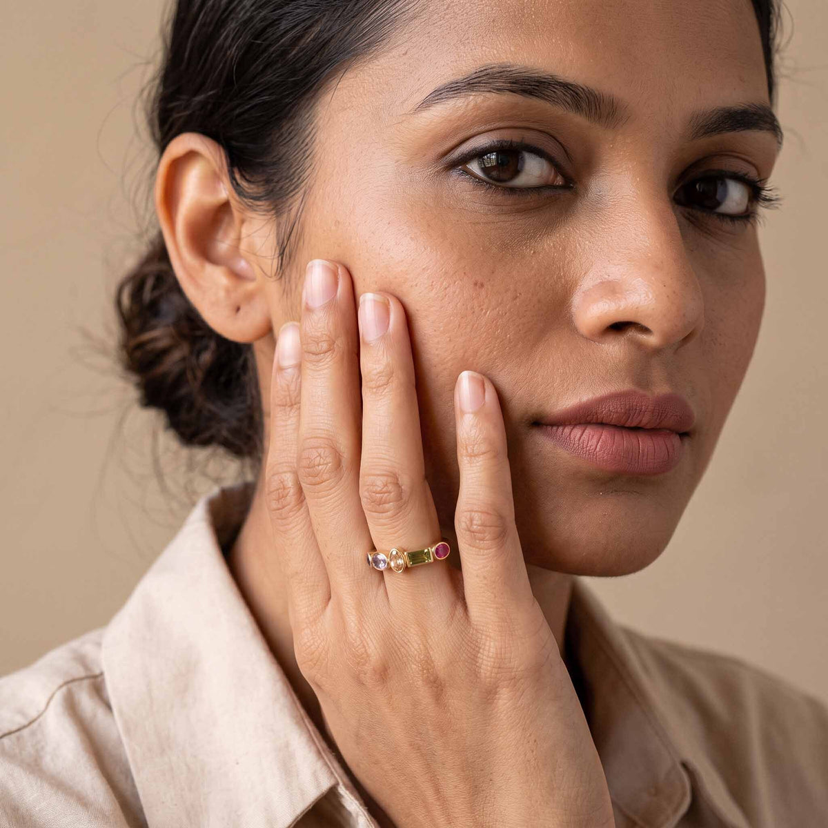 Zarna Multi Gem Band Ring