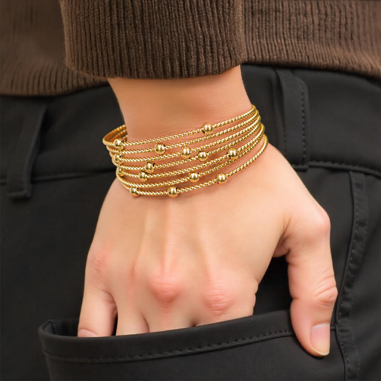 Emma’s Textured Gold Bangles