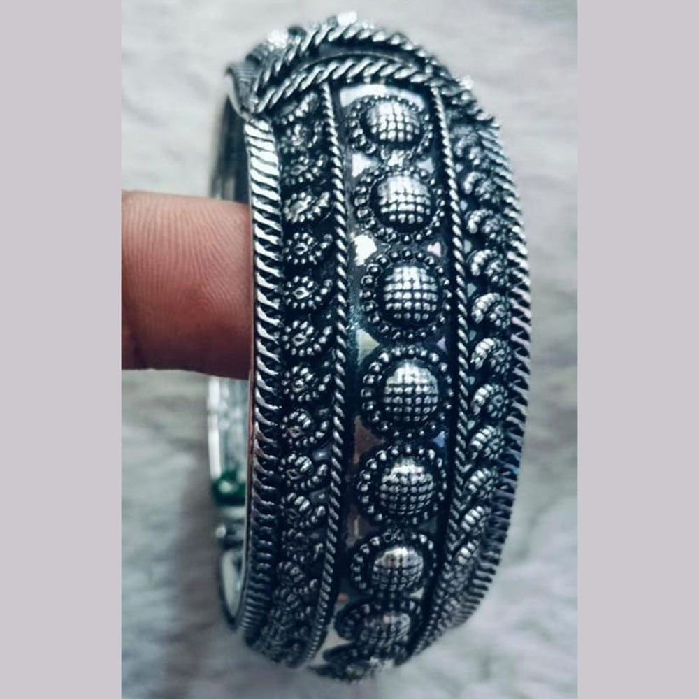 Zavya Antique Oxidized Silver Kada