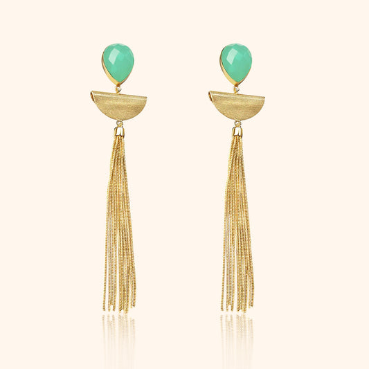 Irvin Gemstone Chain Earrings