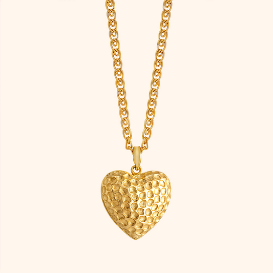 Gilded Love Textured Heart Necklace