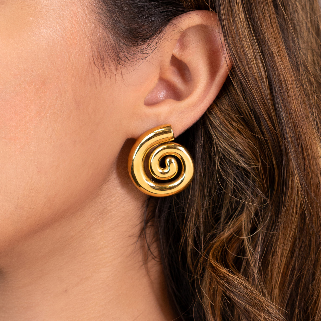 Ava’s Golden Spiral Earrings