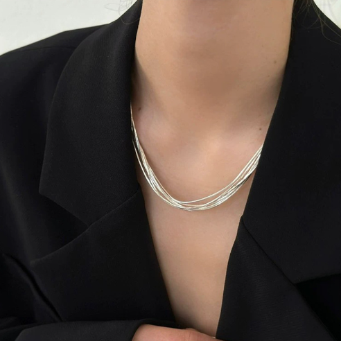 Starry Multi Layer Chain Necklace Elegant Layered Look Amalfa