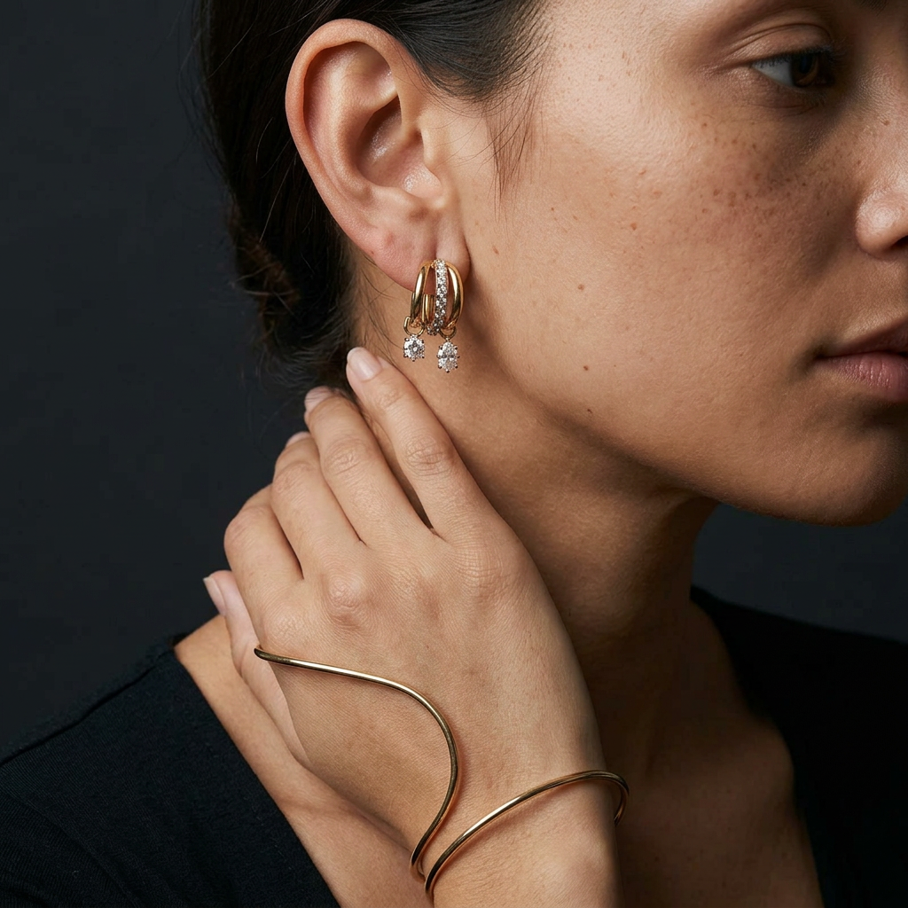 Chic Crystal Hoops Earrings For Women