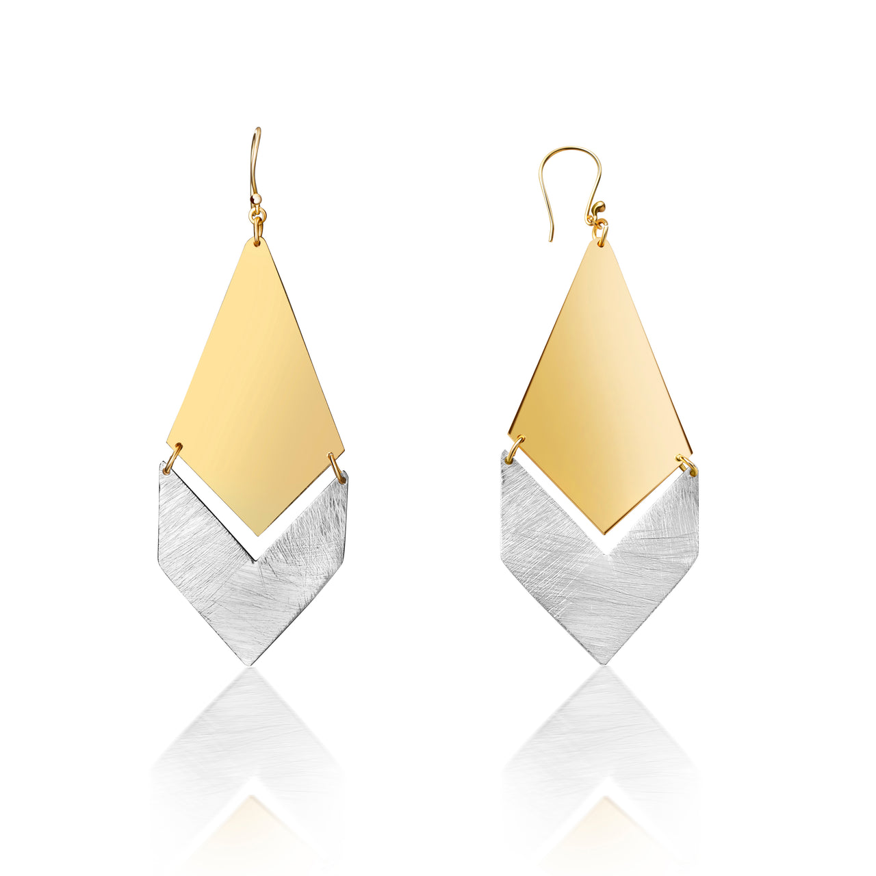 Spinzar Dual Toned Brass Earrings