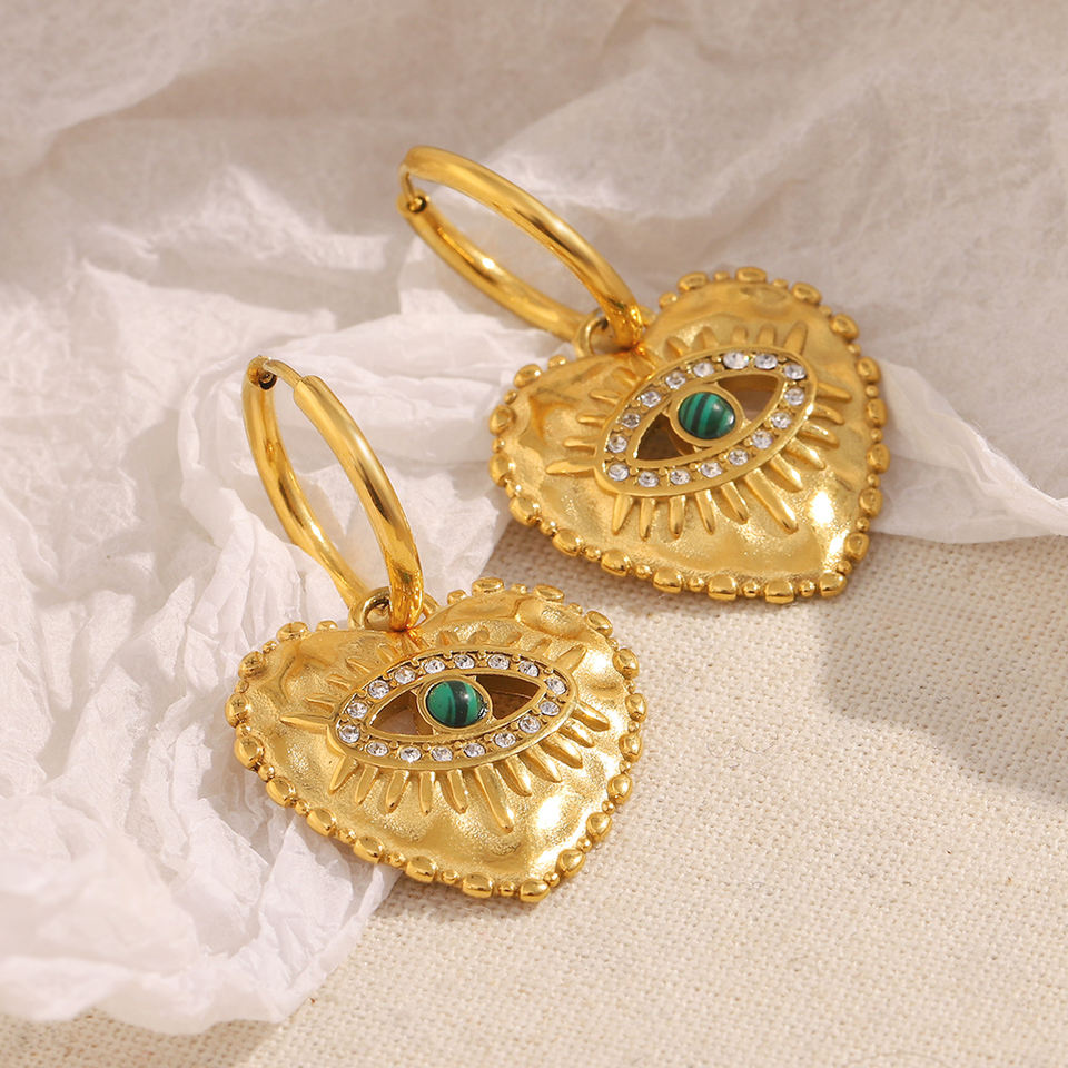 Leona Gold Eye Charm Earrings