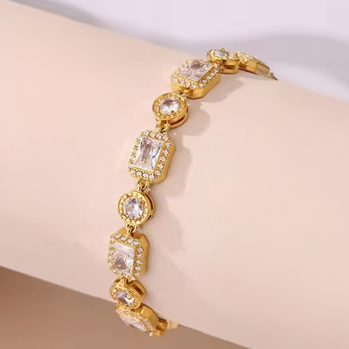 Arden Gold Zircon Chain Bracelet For Women - Amalfa