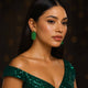 Alina Green Beaded Statement Earrings