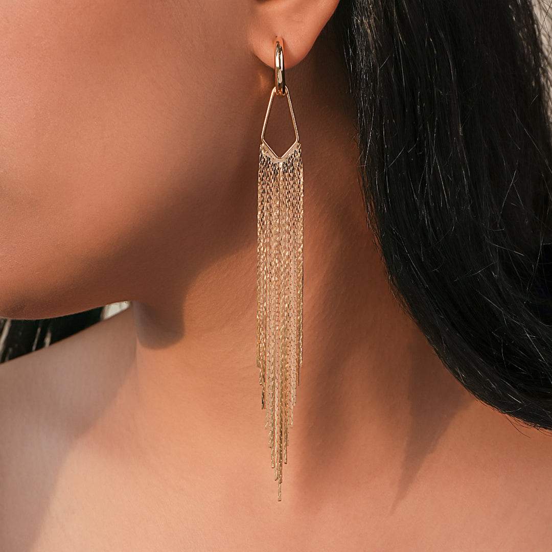 Gold Hoop Charm Earrings Set