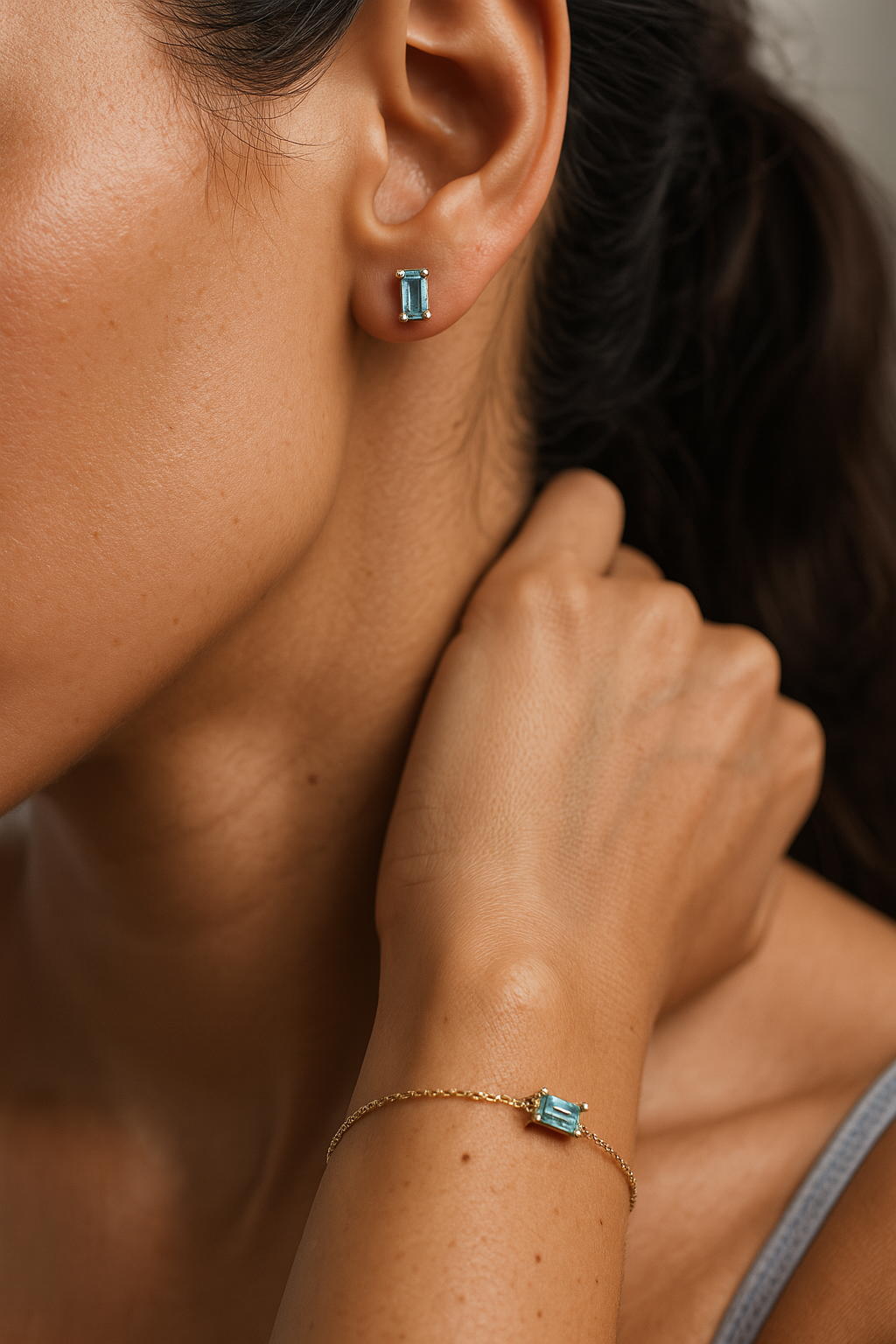 Elena Blue Stone Jewelry Set  For Women