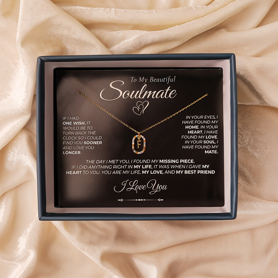 Celeste Initial Necklace For Soulmate - Amalfa