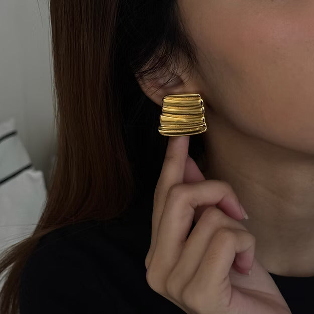  Gold-Plated Geometric Studs