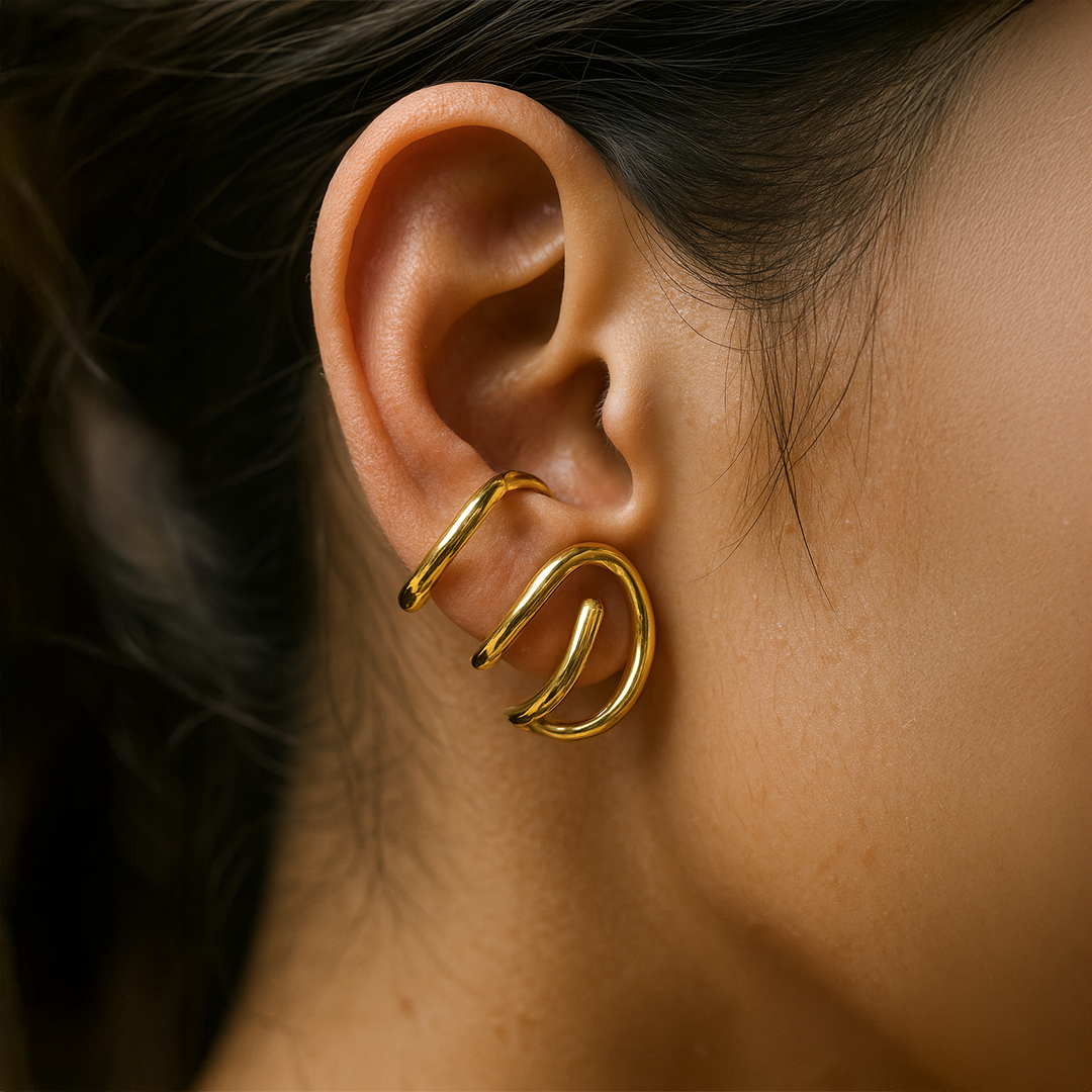 Gold hoop earrings 