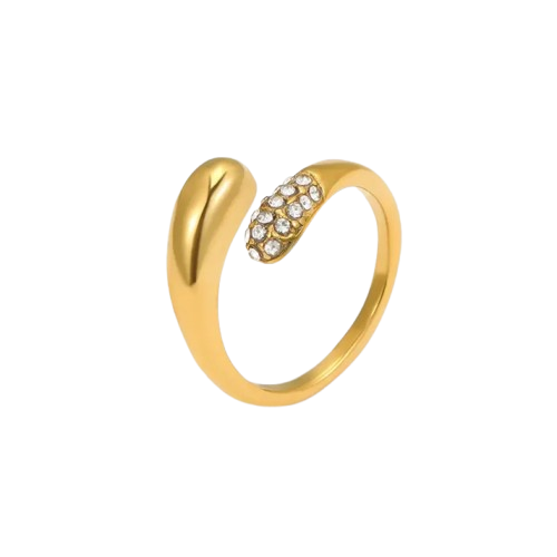 Gold Pave Open Tip Ring