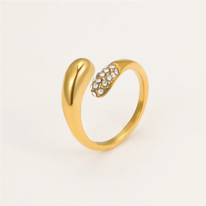 Gold Pave Open Tip Ring