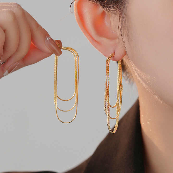 Gold chain earring for women