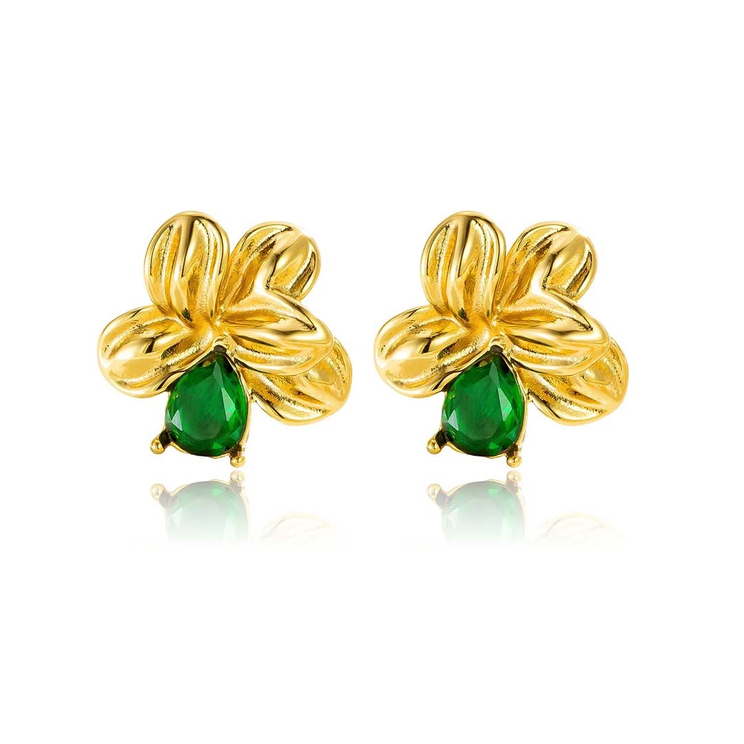 Green Stud Earrings