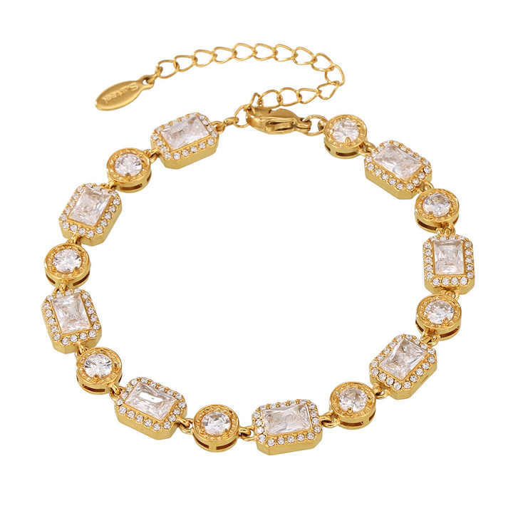 Arden Gold Zircon Chain Bracelet For Women