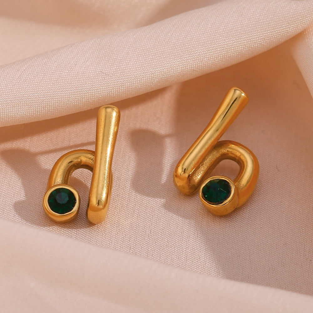 Verona Emerald Stud Earrings