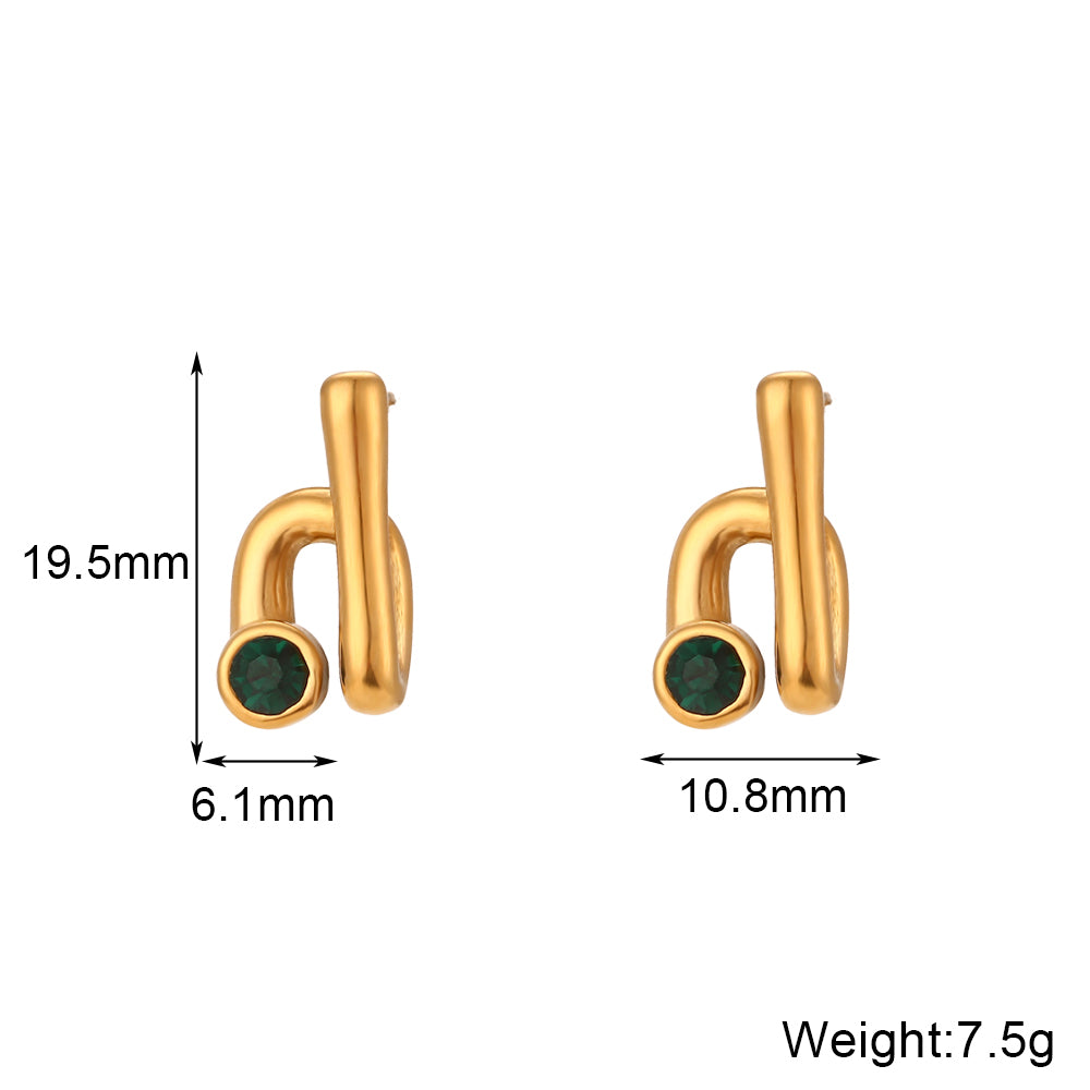 Verona Emerald Stud Earrings