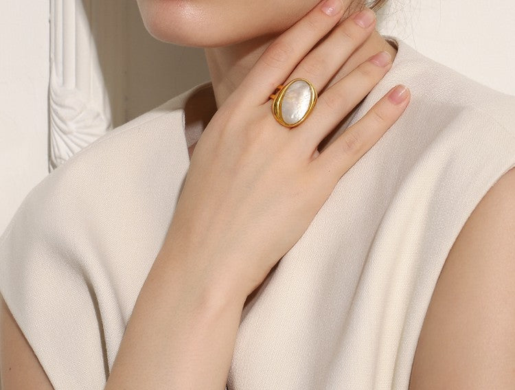Athena Pearl Statement Ring