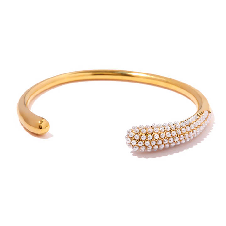Nia Gold Pearl Cuff Bracelet for Women - Amalfa