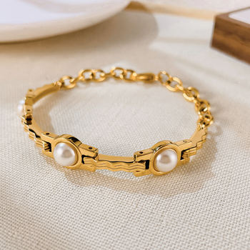 Ada Gold Pearl Chain Bracelet for Women