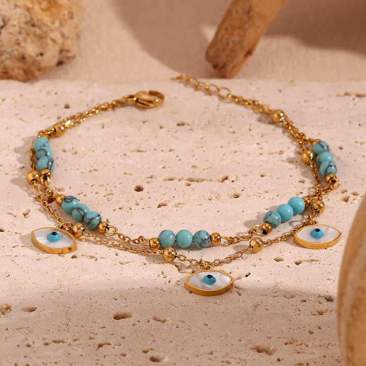 Myla Evil Eye Layered Anklet