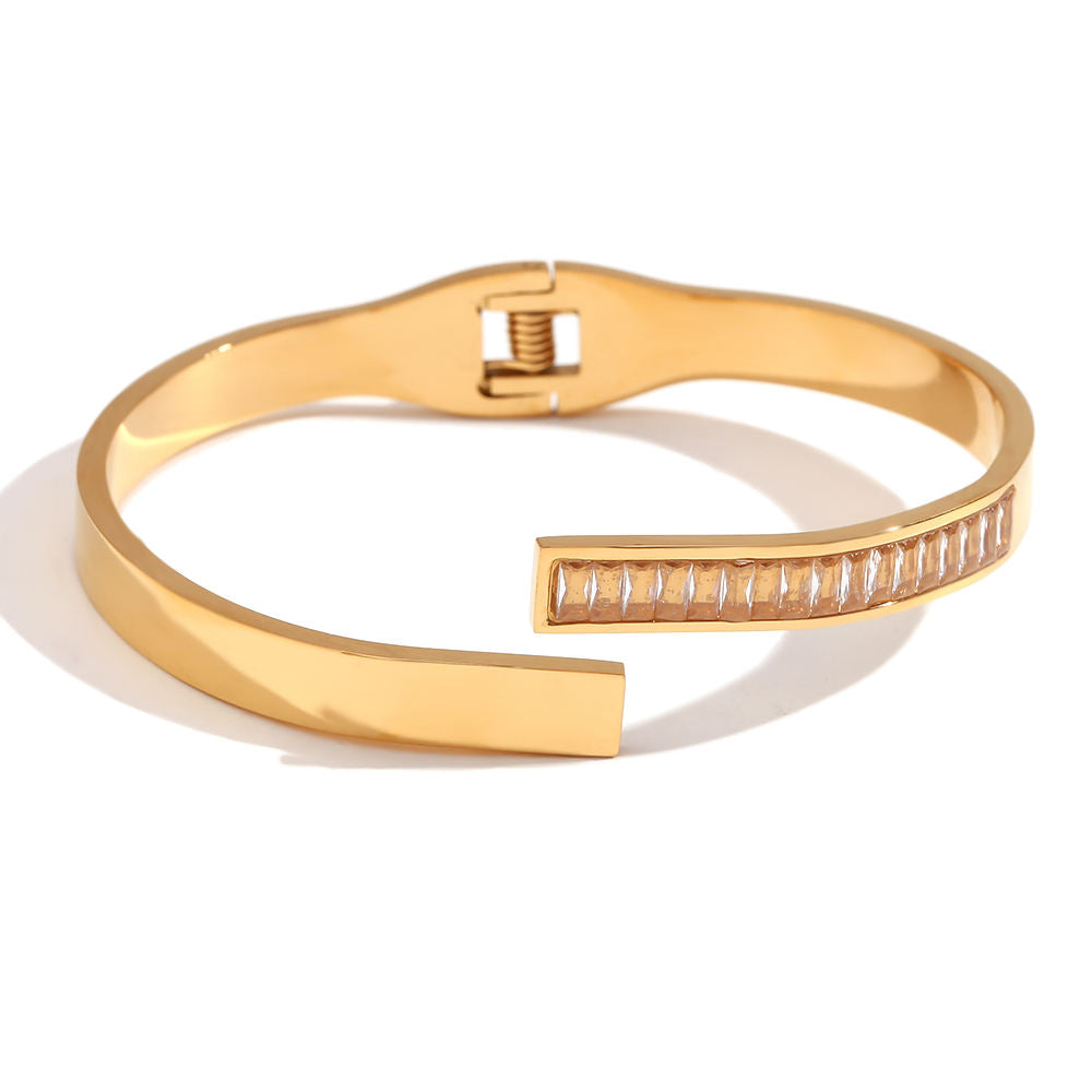 Leena Gold Plated Crystal Bangle
