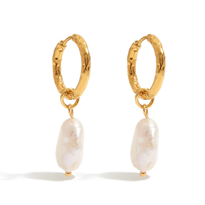 Talia Gold Pearl Drop Earrings for Women