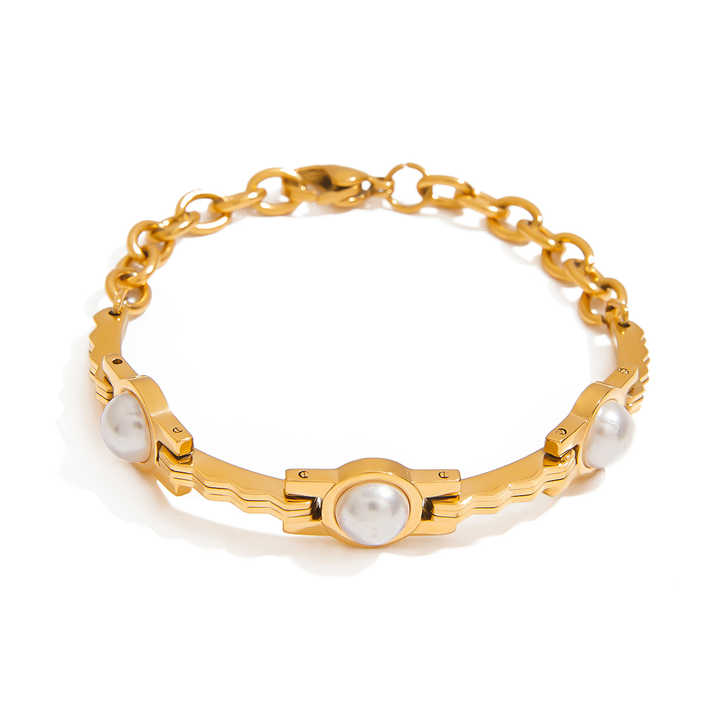 Ada Gold Pearl Chain Bracelet for Women - Amalfa