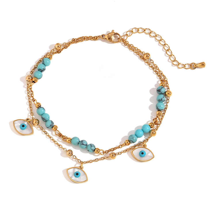 Myla Evil Eye Layered Anklet